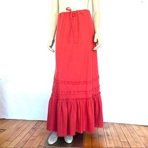 Vintage Old Navy Orange Linen & Cotton Skirt